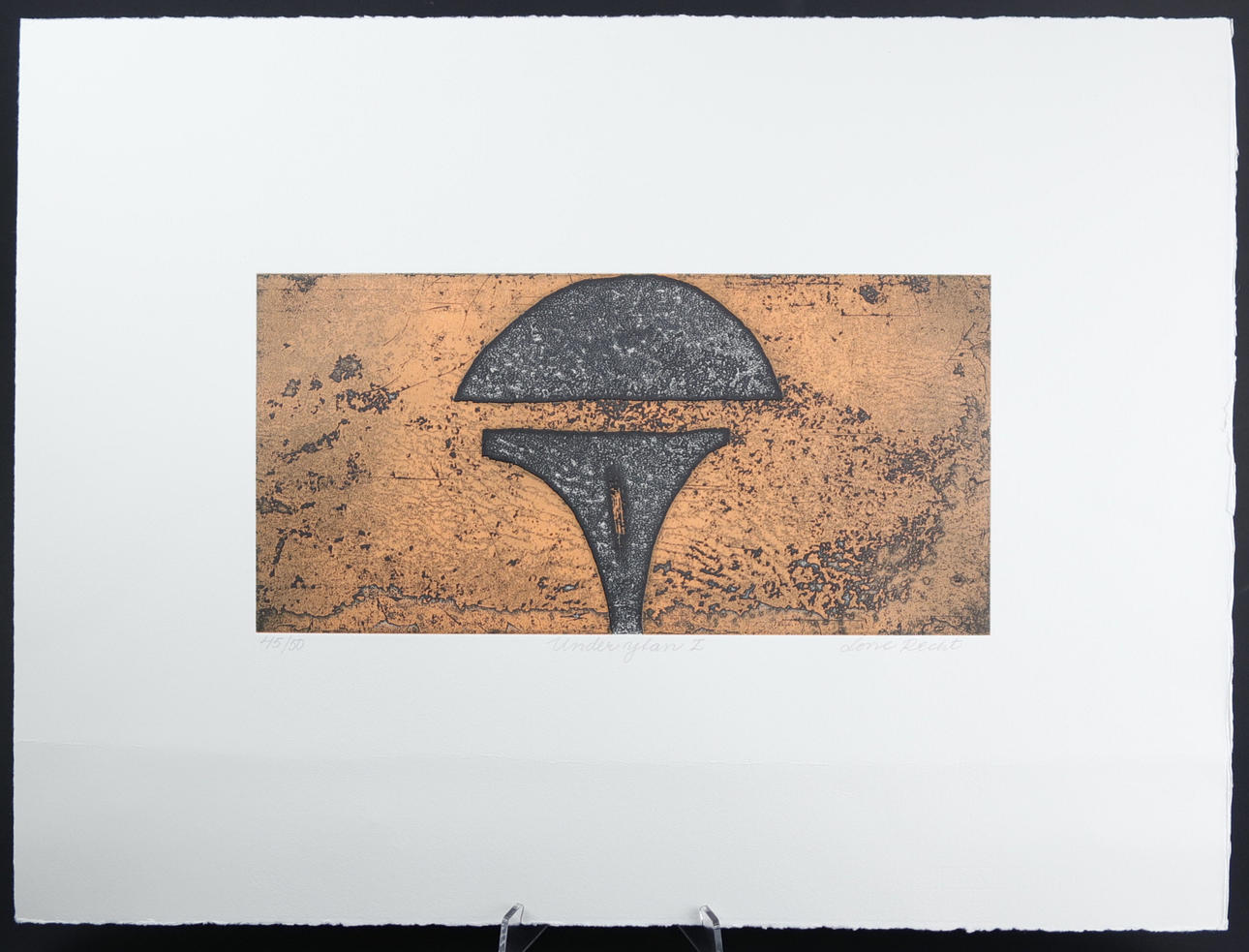 LONE RECHT. Etching 45/50, "Under the surface I", signed.