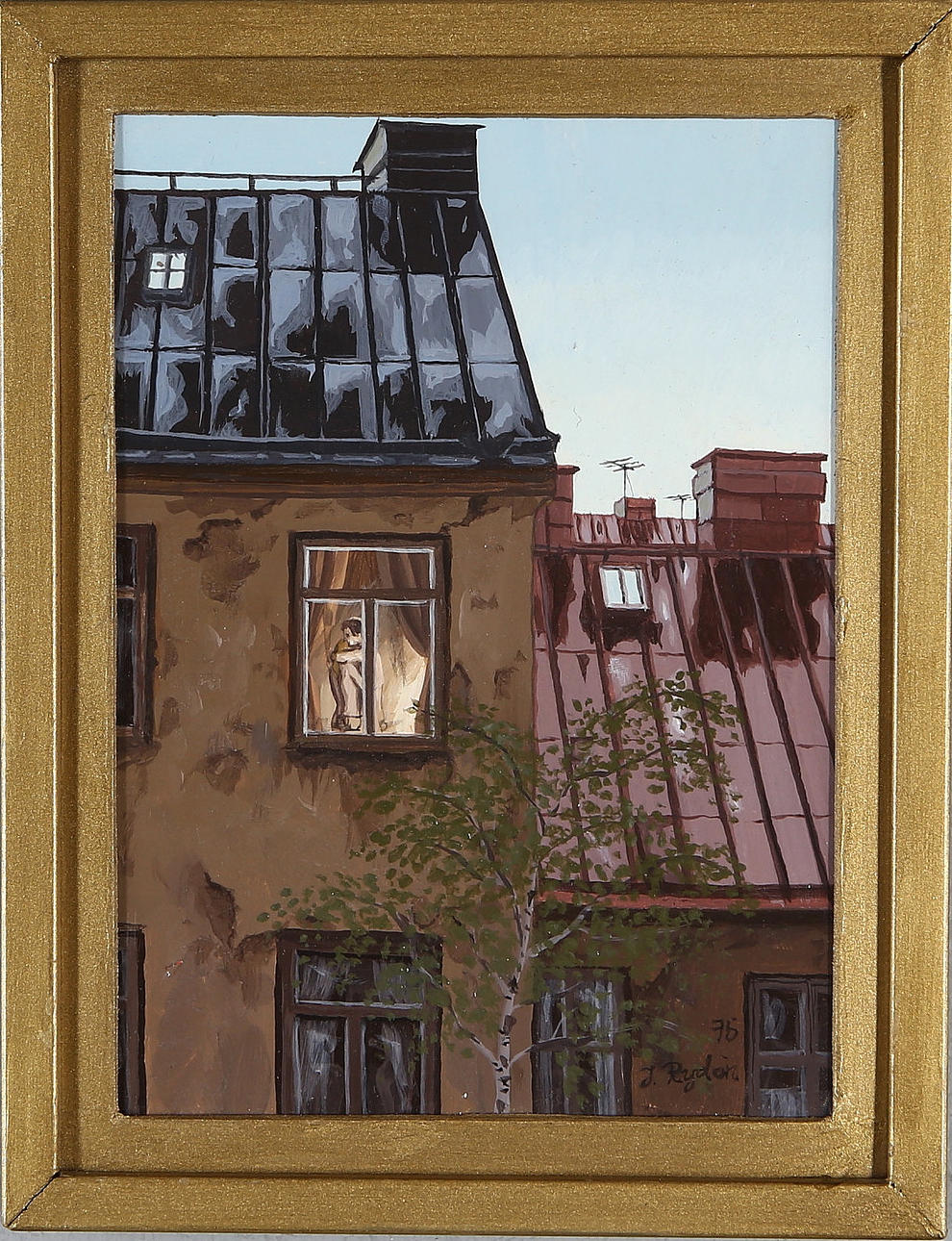 INGER RYDÉN. Reconciliation, oil on Board, signed and dated 76. Art ...