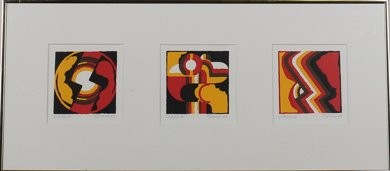 KNUT GRANE. Kompositioner. Serigrafier- Signerade Grane och daterade -88. 117/250.