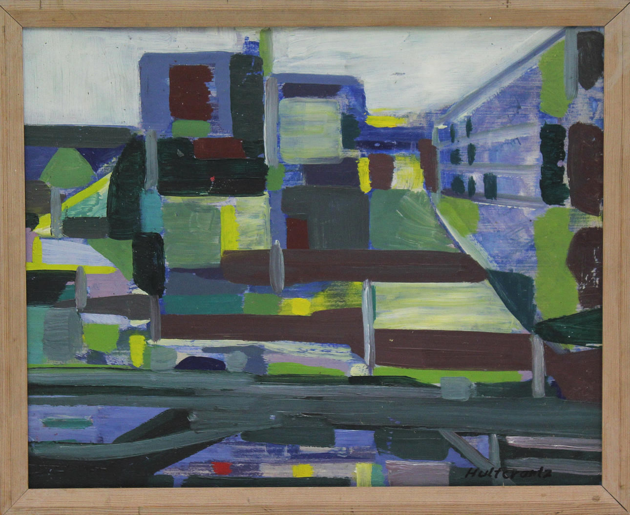 TORE HULTCRANTZ. "Stadsbild". Olja på pannå. Signerad Hultcrantz.