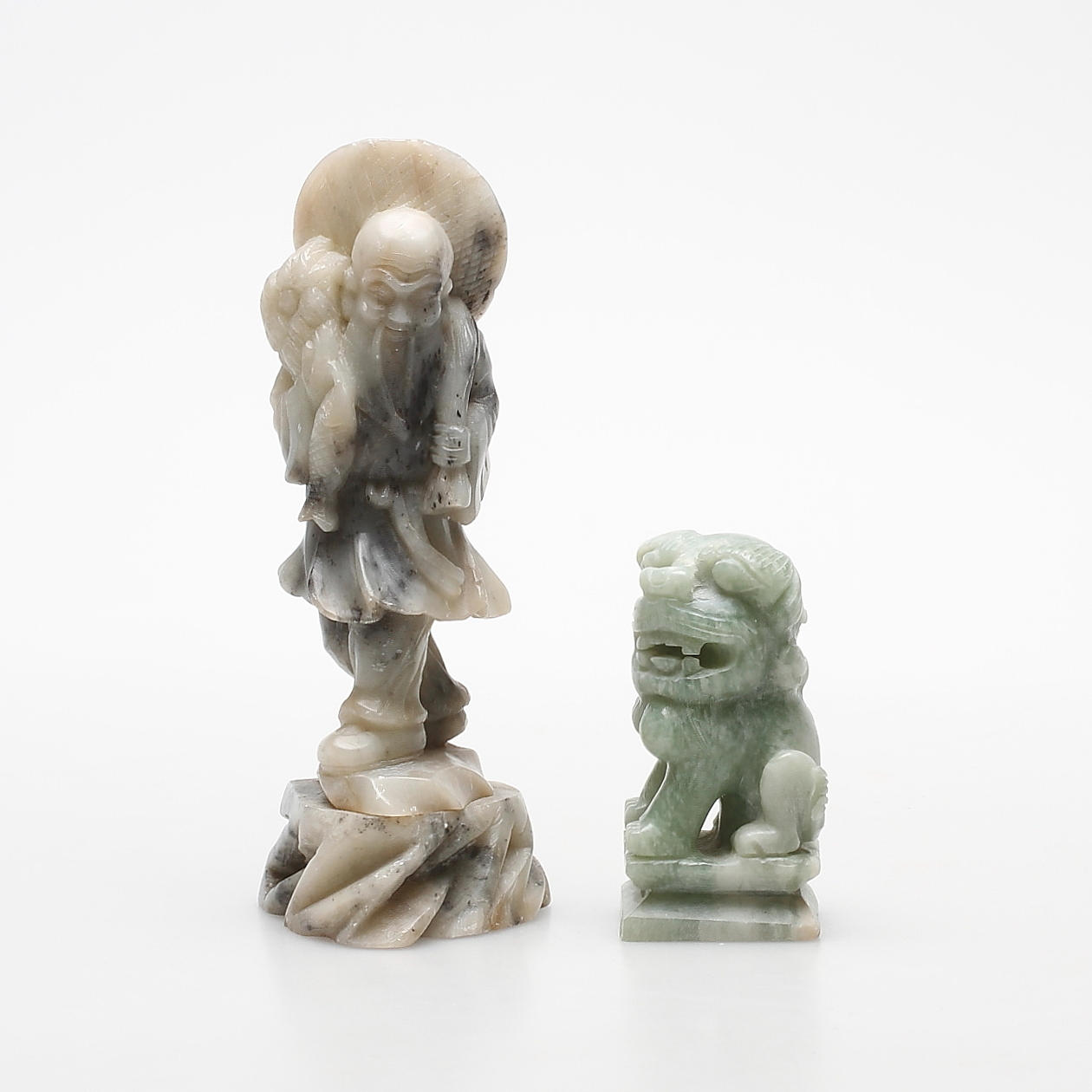 SKULPTURER, 2 st, sten, Kina.