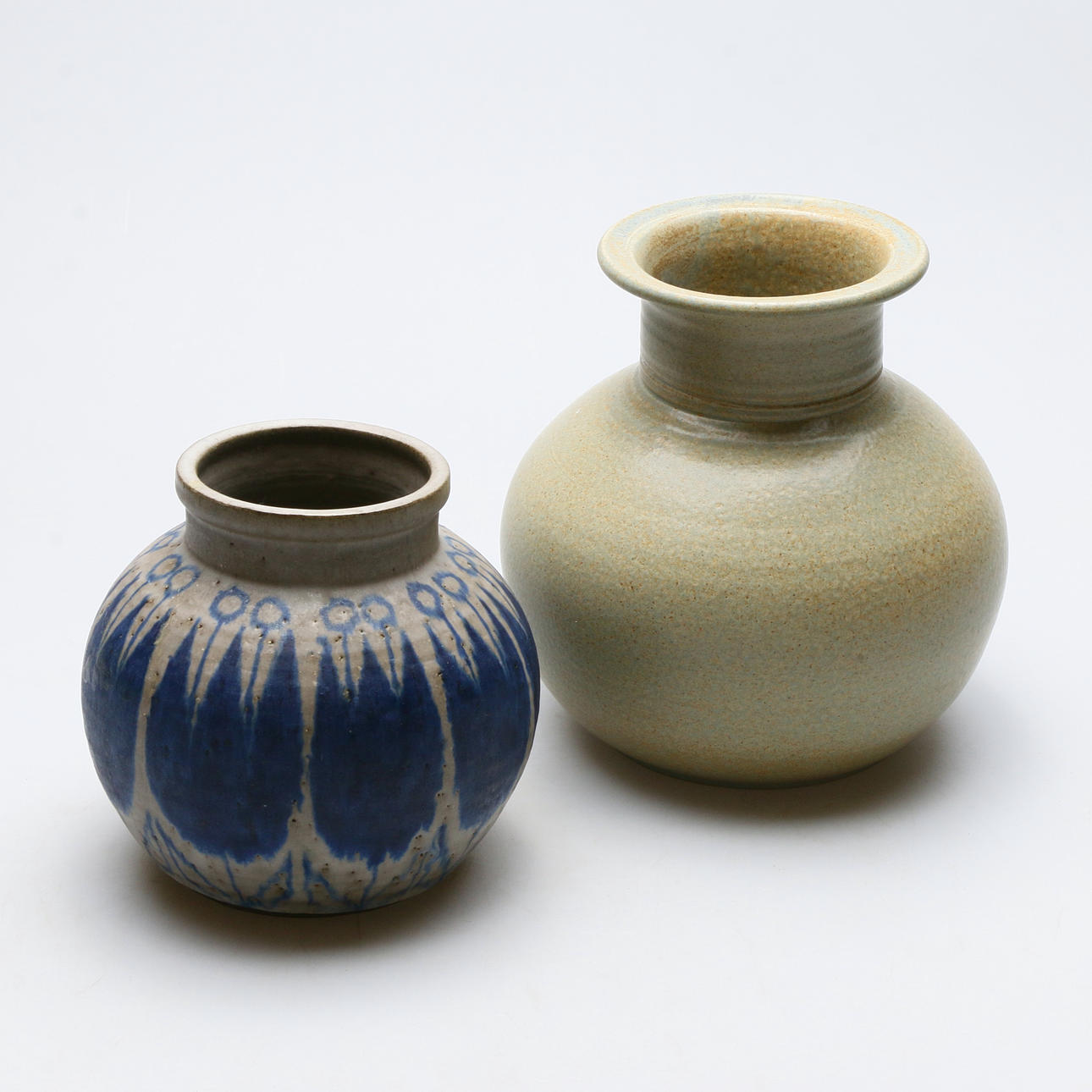 VASES, 2 pcs, stoneware, Thomas Toft, Denmark.