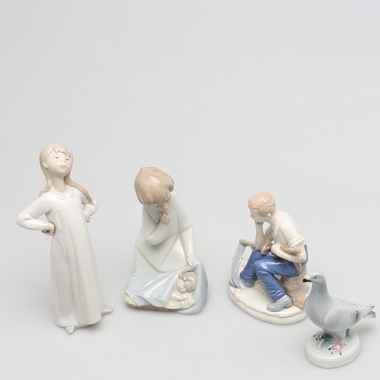 PARTI FIGURINER i porslin. 4 st. Bl a Lladro.