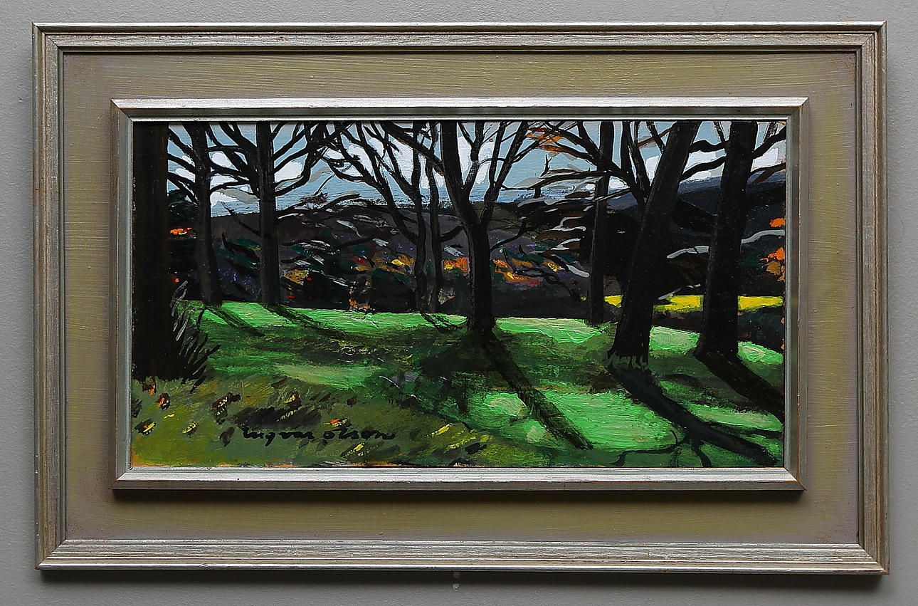 INGVAR OLSON. Olja på pannå. Signerad.