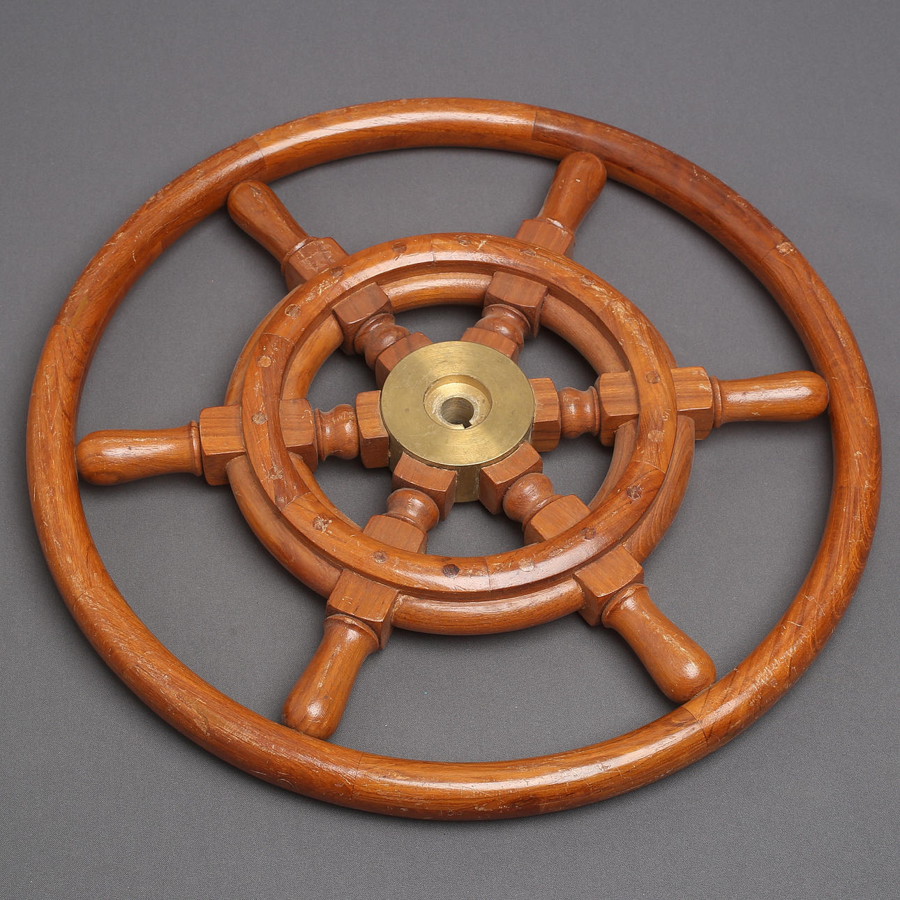 SHIP'S STEERING WHEEL, 1900s.