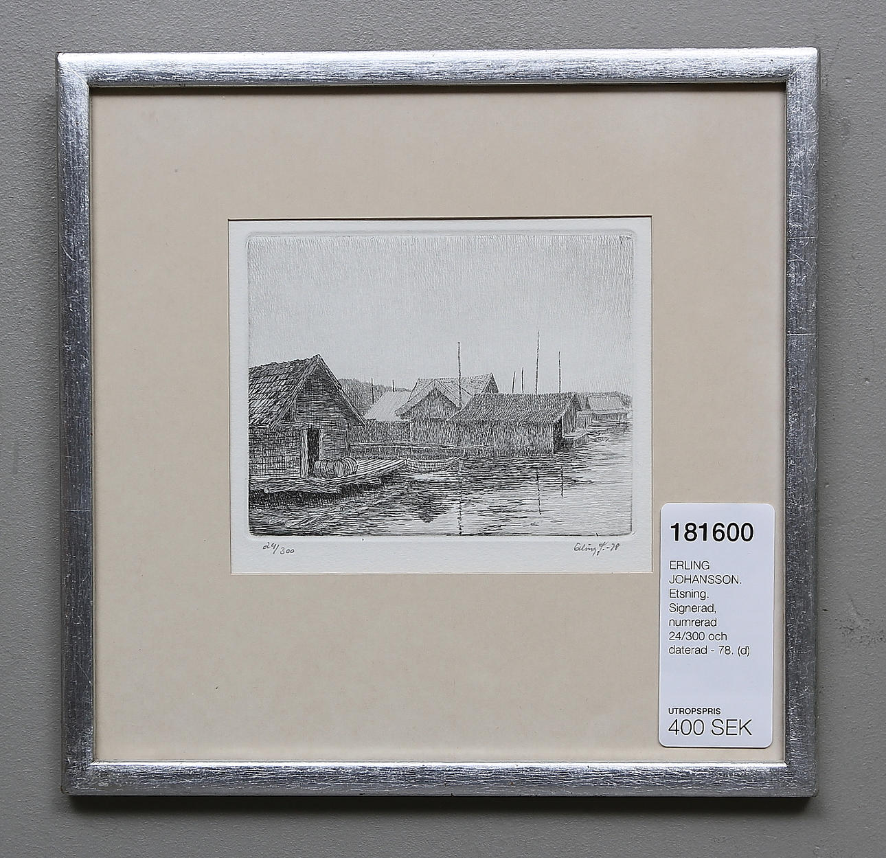 ERLING JOHANSSON. Etsning. Signerad, numrerad 24/300 och daterad - 78.