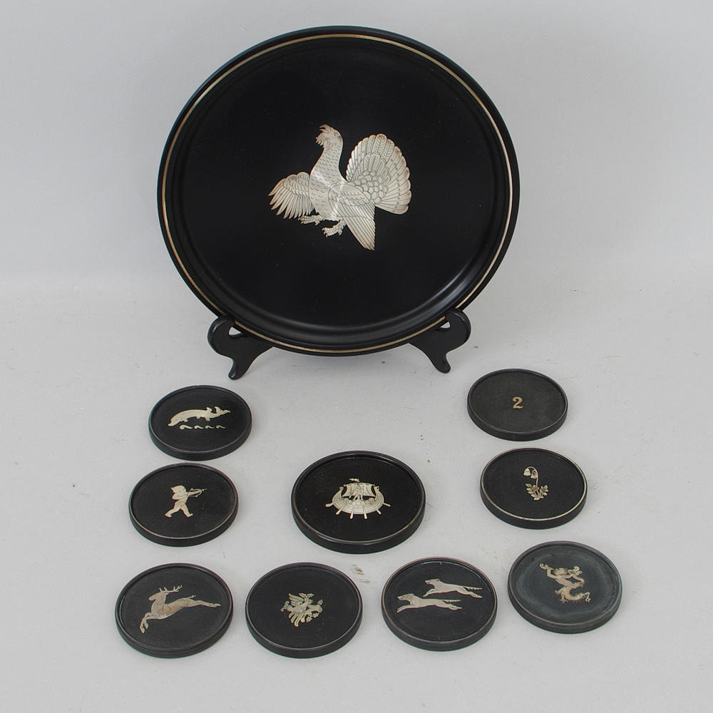 PERSTORPSPLATTOR, 10 stycken, silver/bakelit.