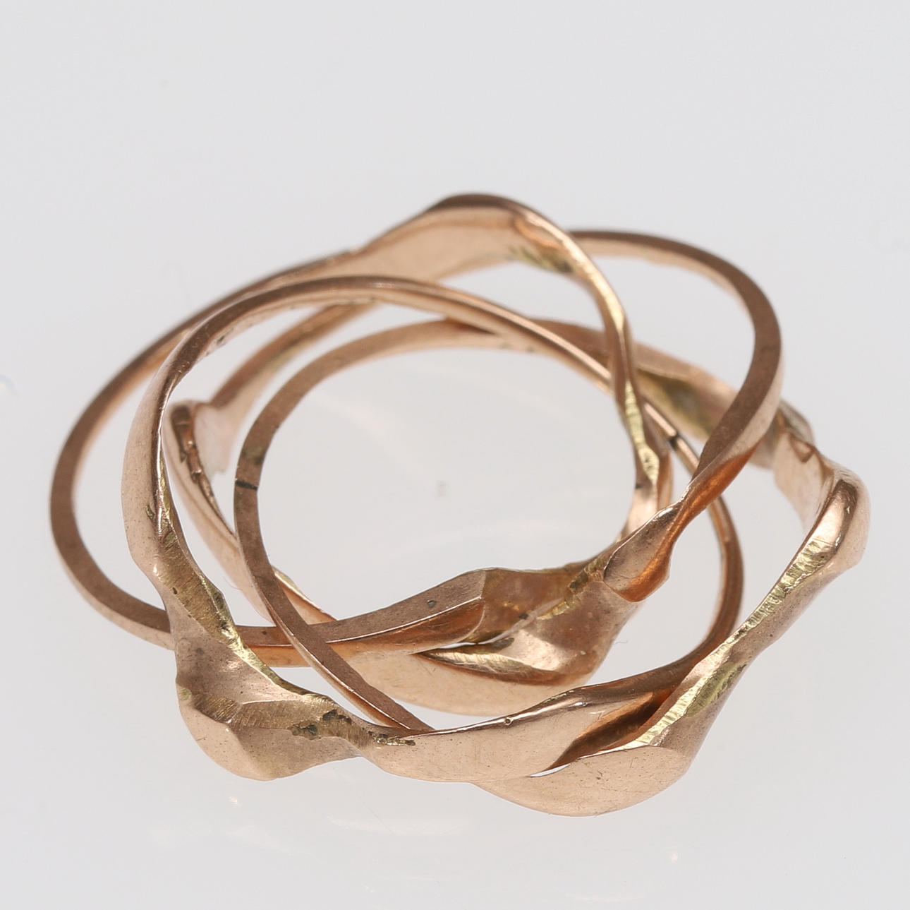 PUZZLE RING, 14K Gold, 4-teilig.