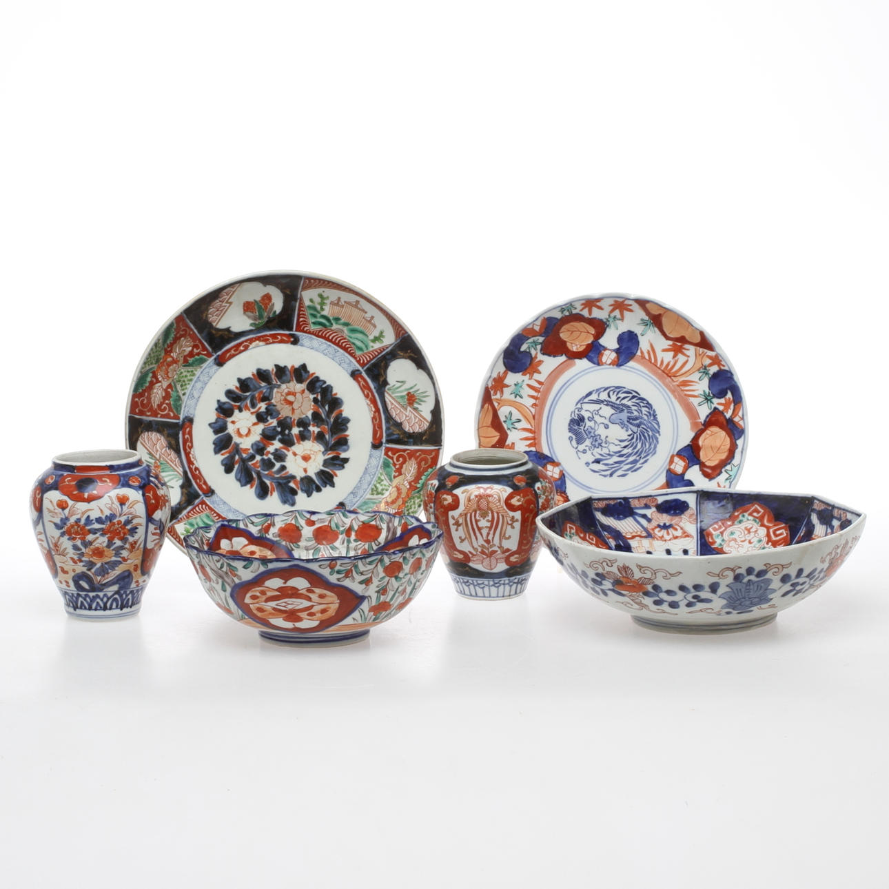 PARTI PORSLIN, 6 delar, Orientaliskt, Imari.