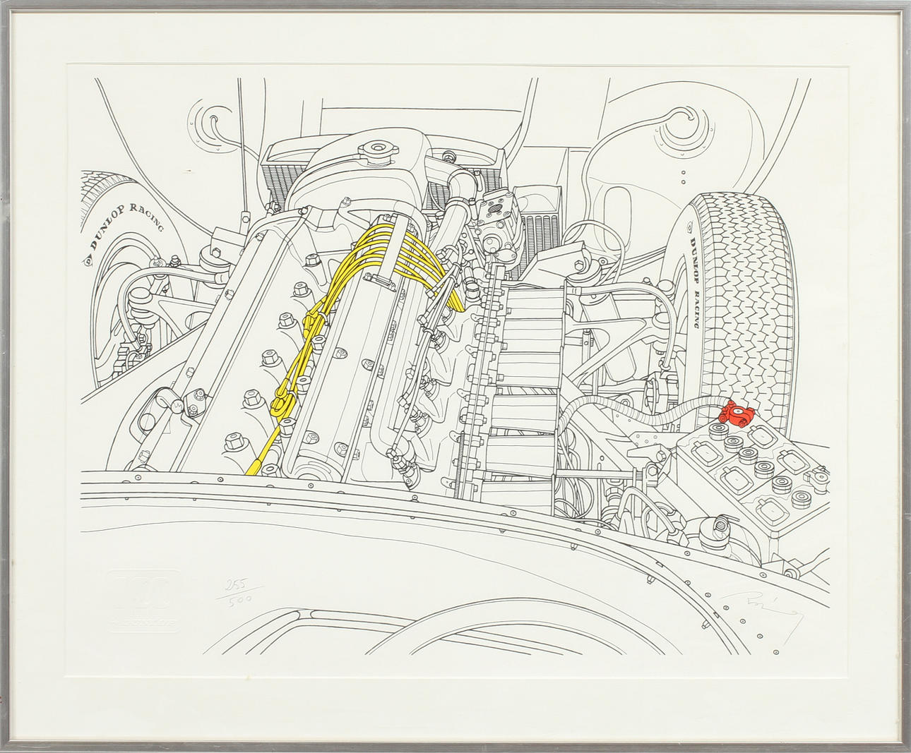 MICHEL RAIMON. "Centenaire Dunlop". Färgserigrafi, signerad och numrerad 255/500.