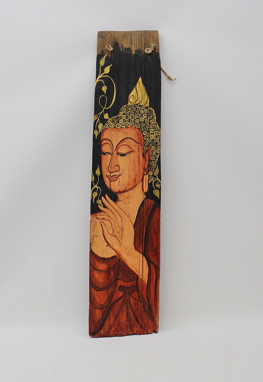 målning, på trä, asiatisk.