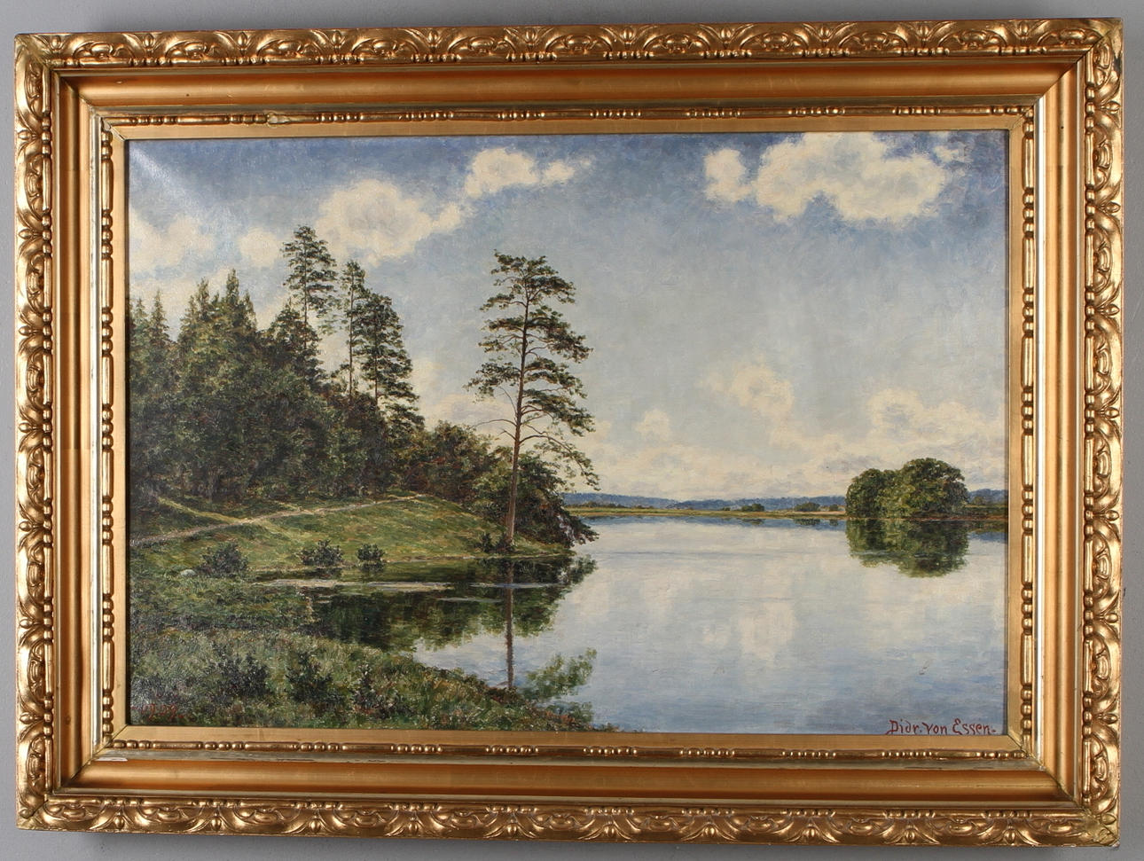 DIDRIK VON ESSEN. Landskapsmotiv, olja på duk, signerad samt daterad 1909.