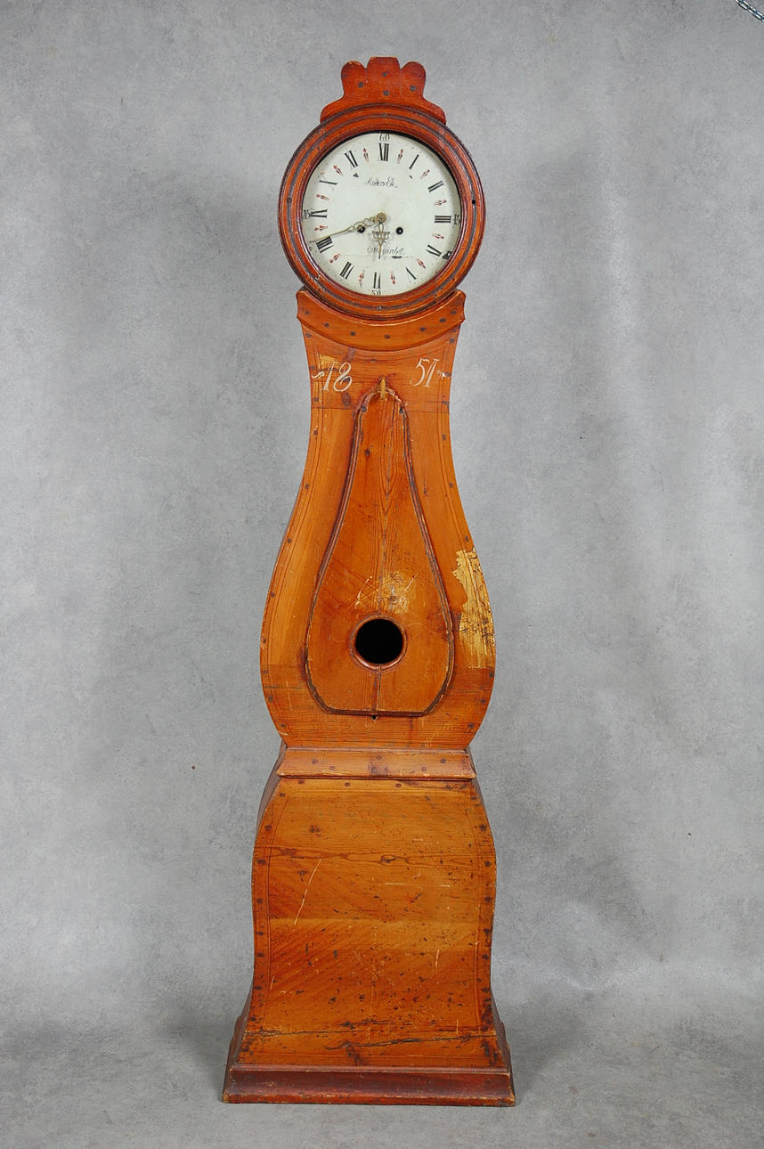 GOLVUR, 1800-tal, uret märkt Anders Ek Grangärdett, daterat 1851.