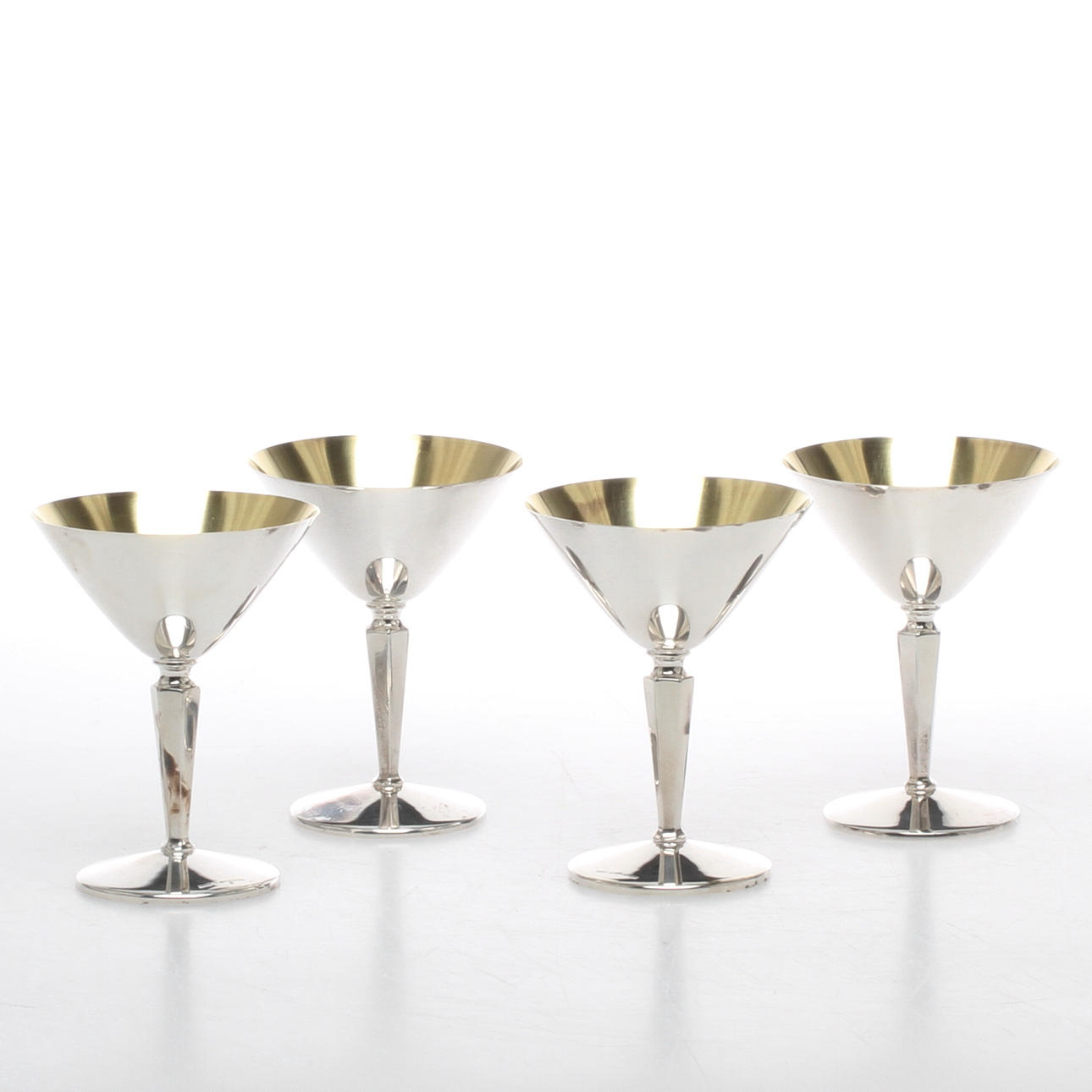 COCKTAILGLAS, 4 st, silver, CESON Göteborg 1990.