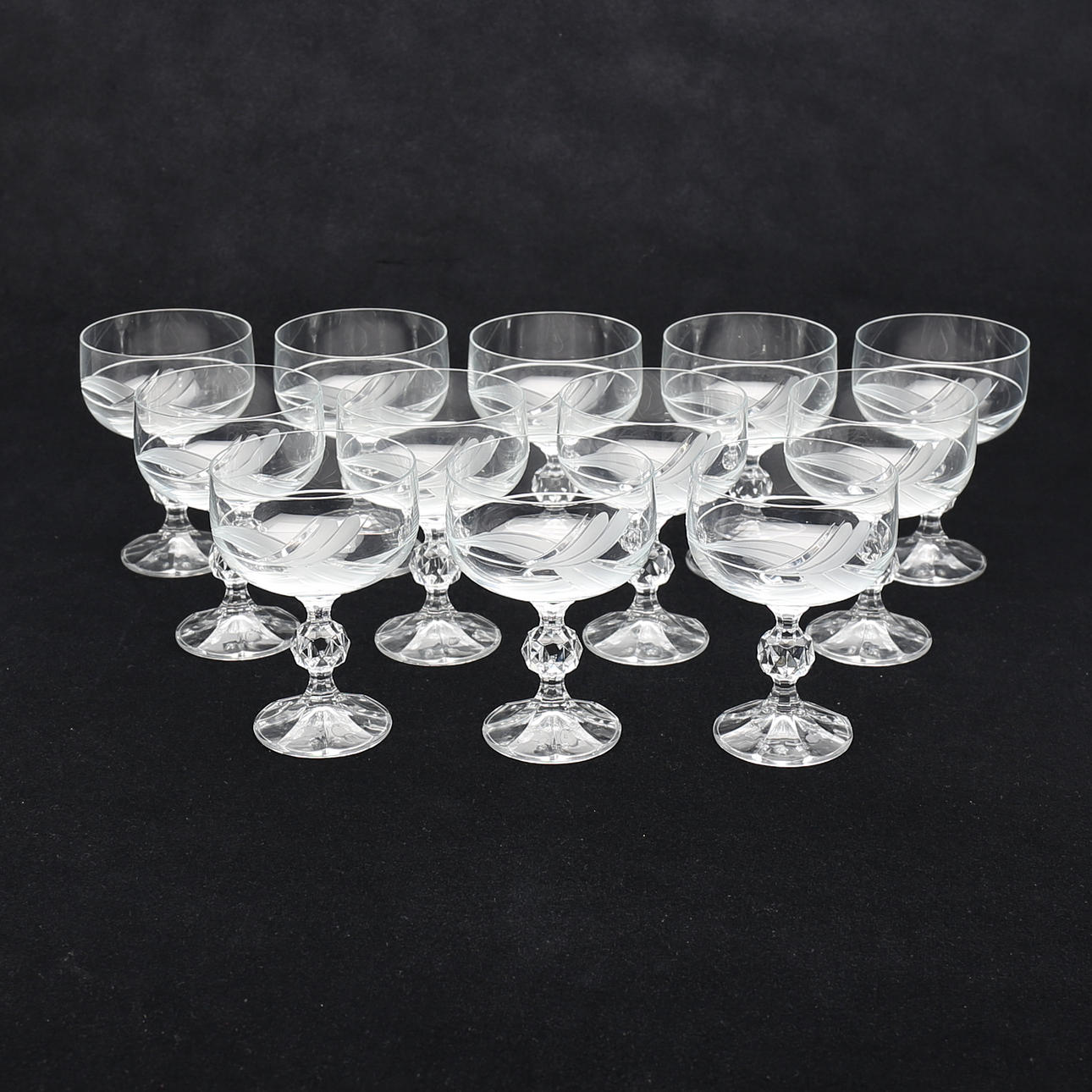 CHAMPAGNEGLAS, 12 st, 1900-talets mitt/andra hälft.