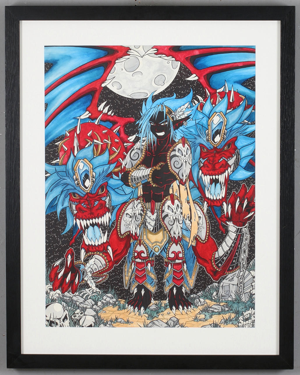 PERRY ´T HART. Manga composition, mixed media, signed and dated 2011.