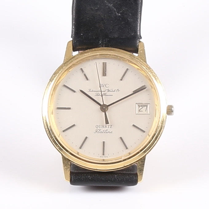 WRIST WATCH, 18K red gold, IWC, Flatline.