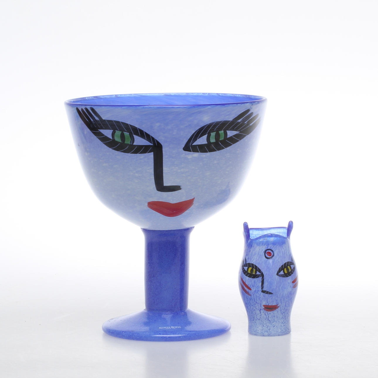 SKÅL, på fot, VAS, glas, Ulrika Hydman-Vallien, Kosta Boda.