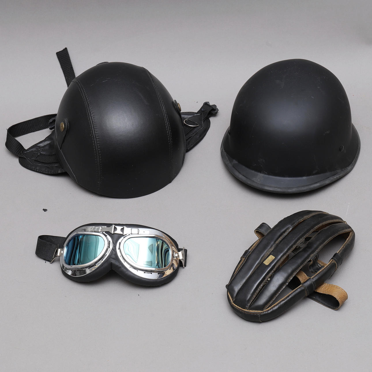 HELME & MC BRILLEN, 4 Teile, u.a. Leder.