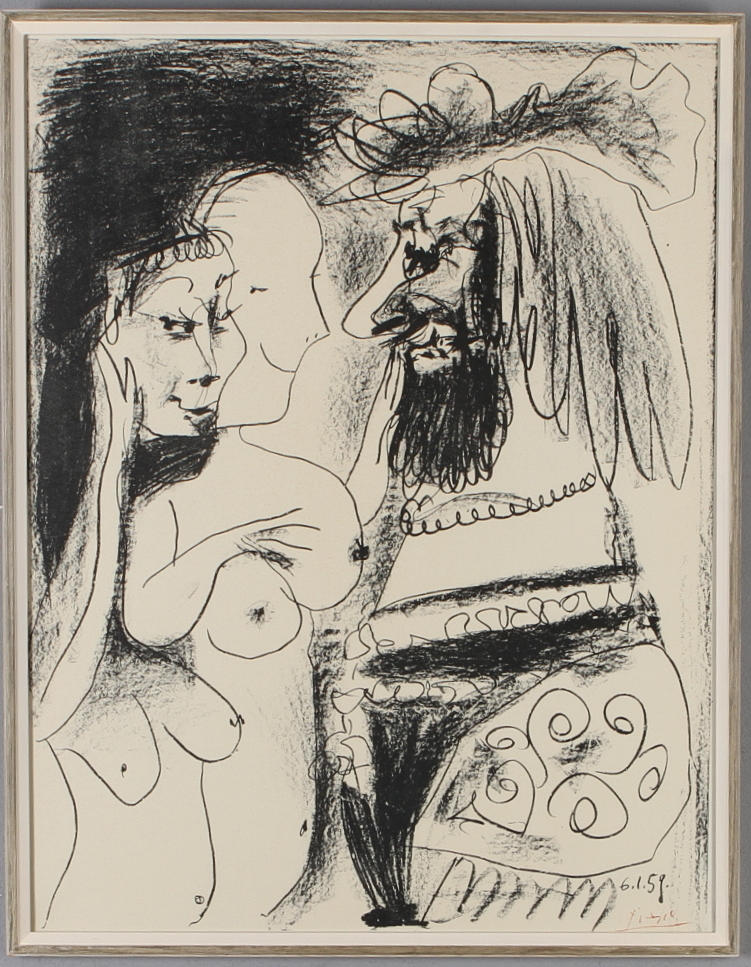 PABLO PICASSO. EFTER. "Le vieux roi", litografi, signerad i trycket.