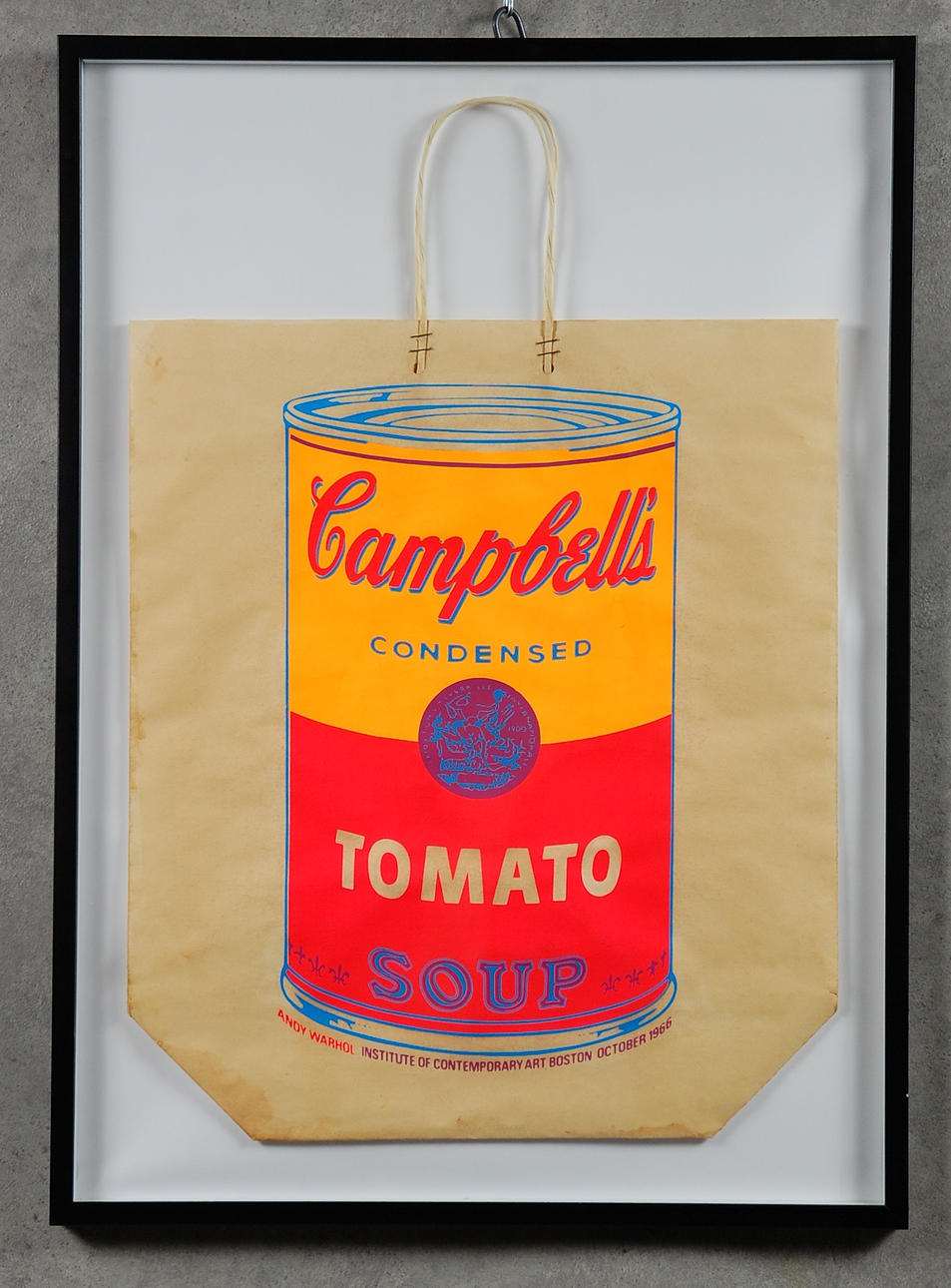 ANDY WARHOL. 1928-1987, Campbell´s Soup Can Tomato bag, serigrafi på papperspåse, Boston 1966.