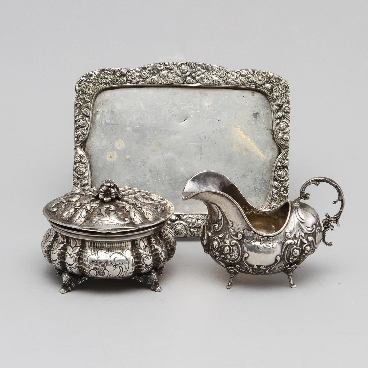 SILVER, 3 delar, ca 580 gram.