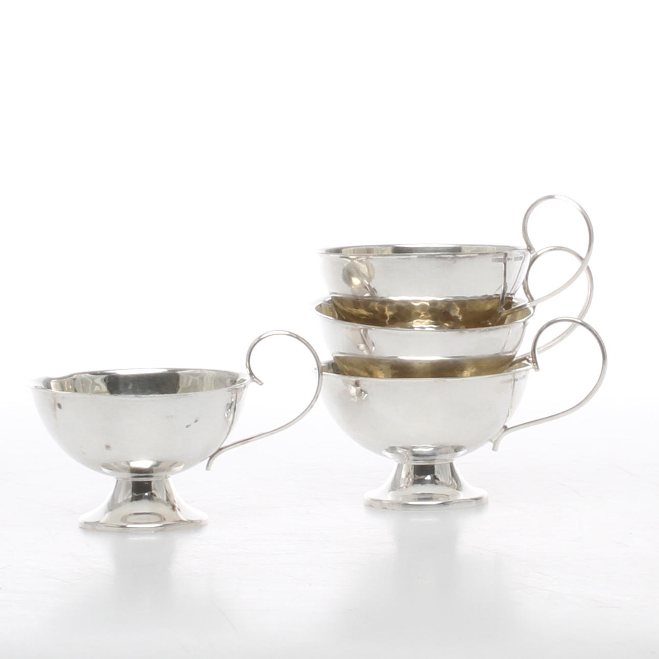 PUNSCHBÄGARE, 4 st, silver, CESON samt K&EC, 1900-tal.