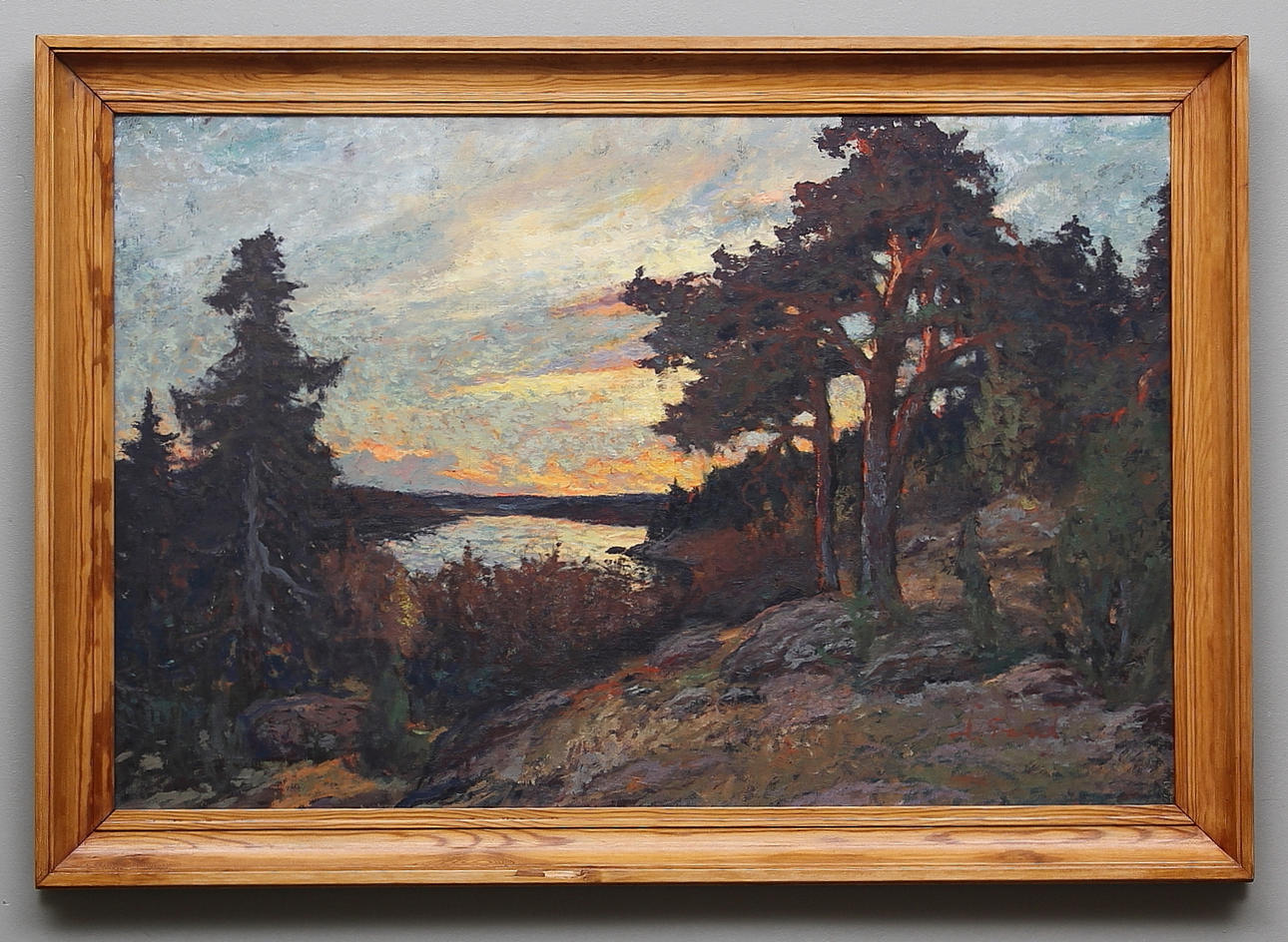 FRANS GARD. Skymningslandskap. Olja på duk, signerad F. Gard.