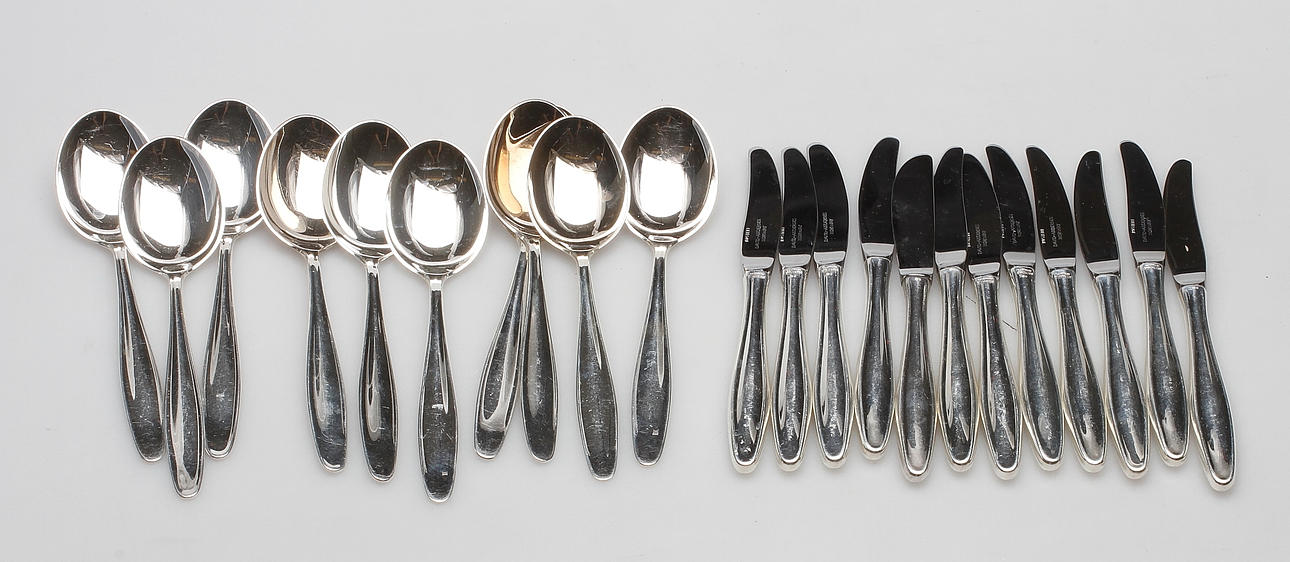 BESTICK, 22 delar, silver, David-Andersen, Norge, vikt ca. 988,3 gram.