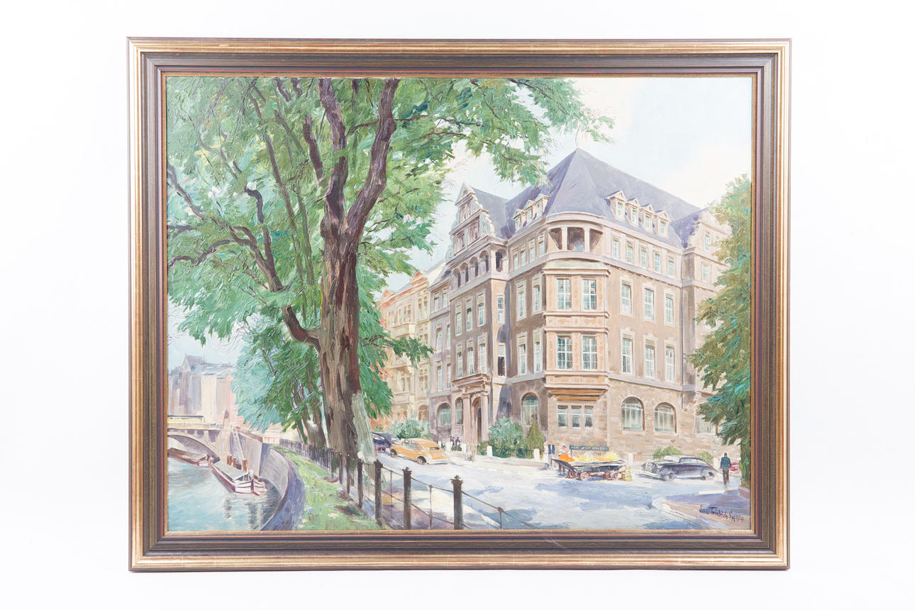 HANS FRIEDRICH. Gemälde, Stadtansicht, Leipzig, 1939.