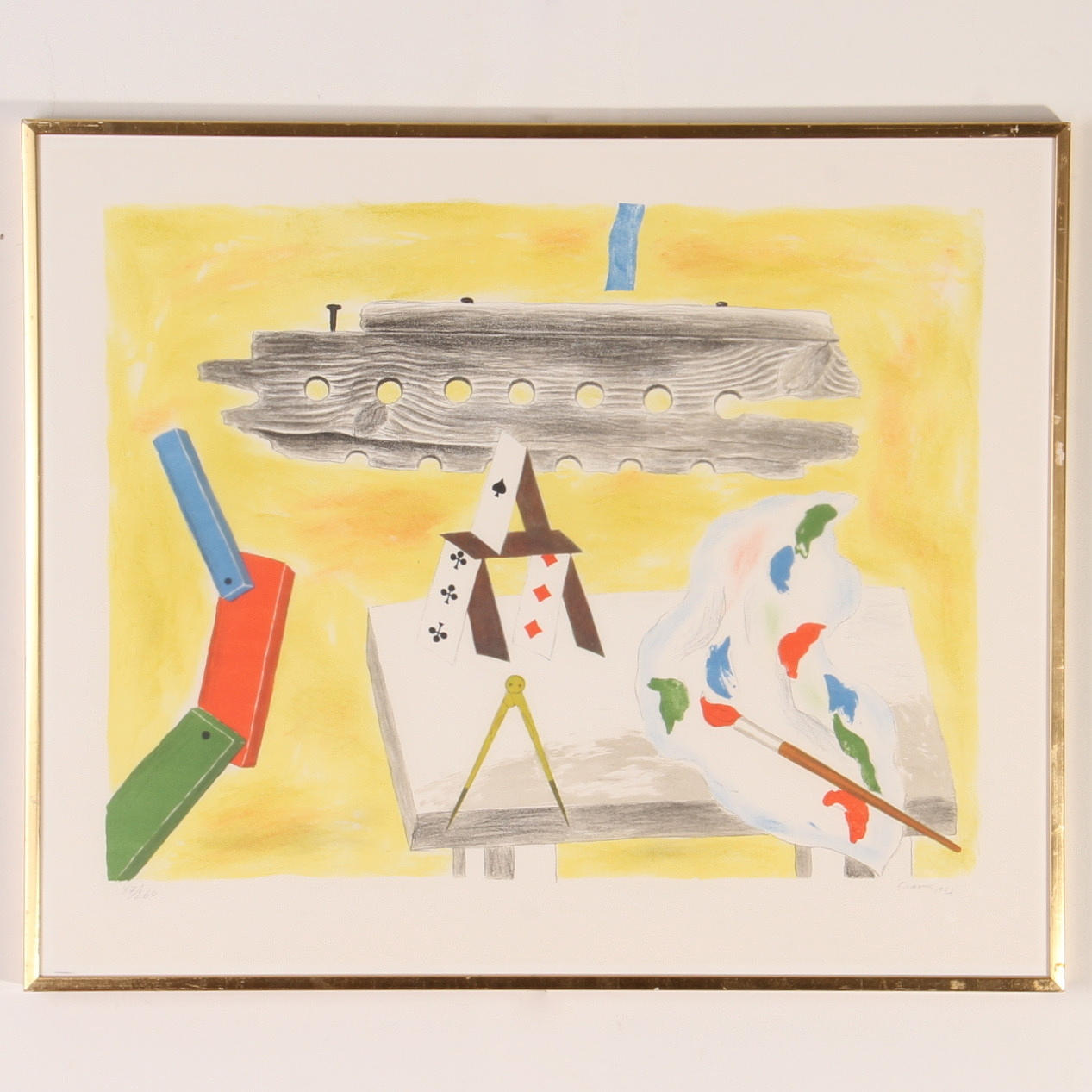 LENNART GRAM. färglitografi, "spillra", signerad, numrerad 47/260 och daterad 1973.