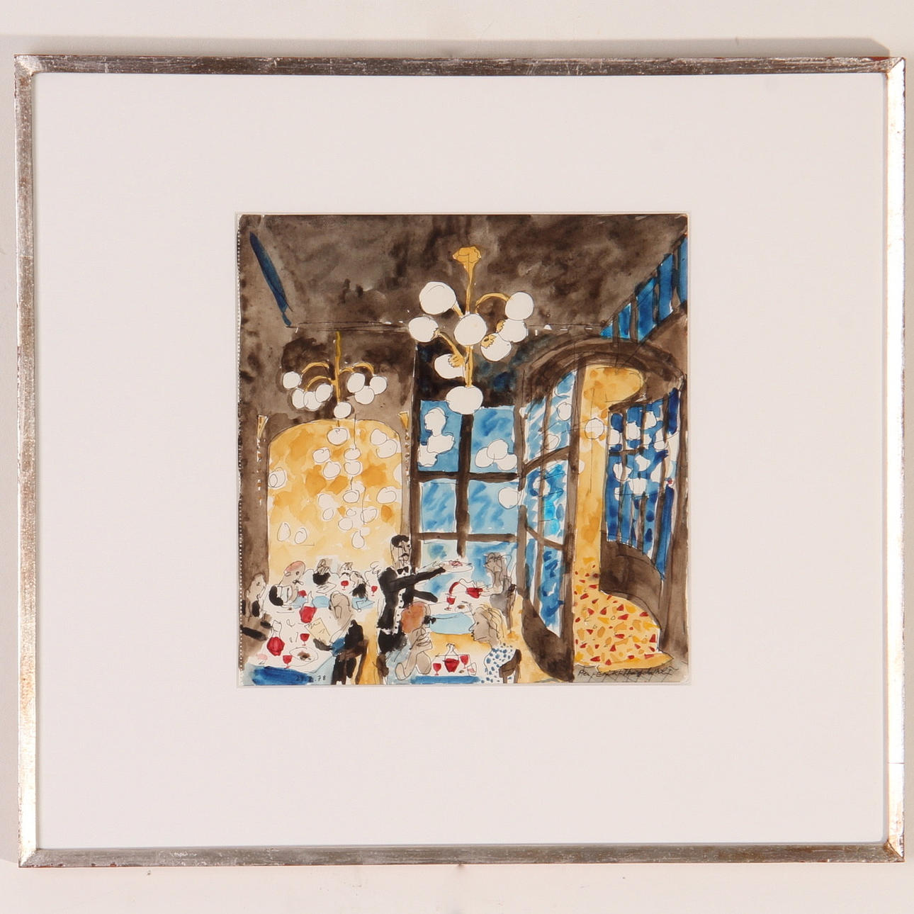 PER-ERIK HAGDAHL. akvarell, "Restaurant Chartier, Paris", signerad, 1978.