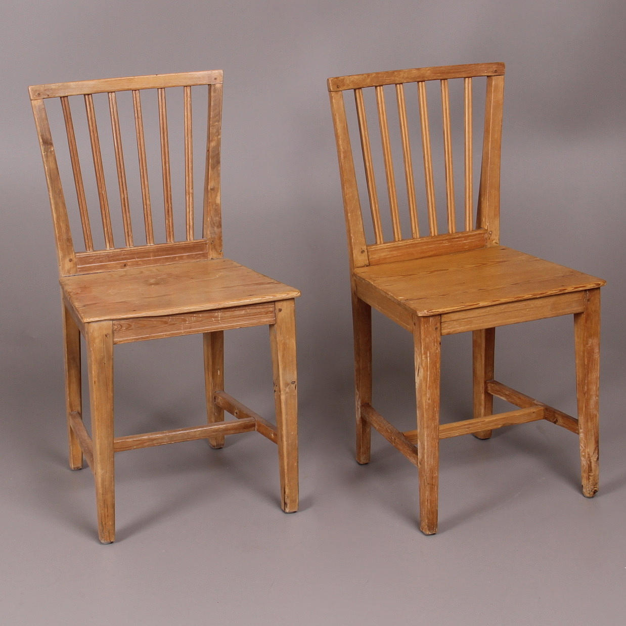 STOLAR 2 st. allmoge, gustavianska, "leksandsmodell", 1700/1800-tal.