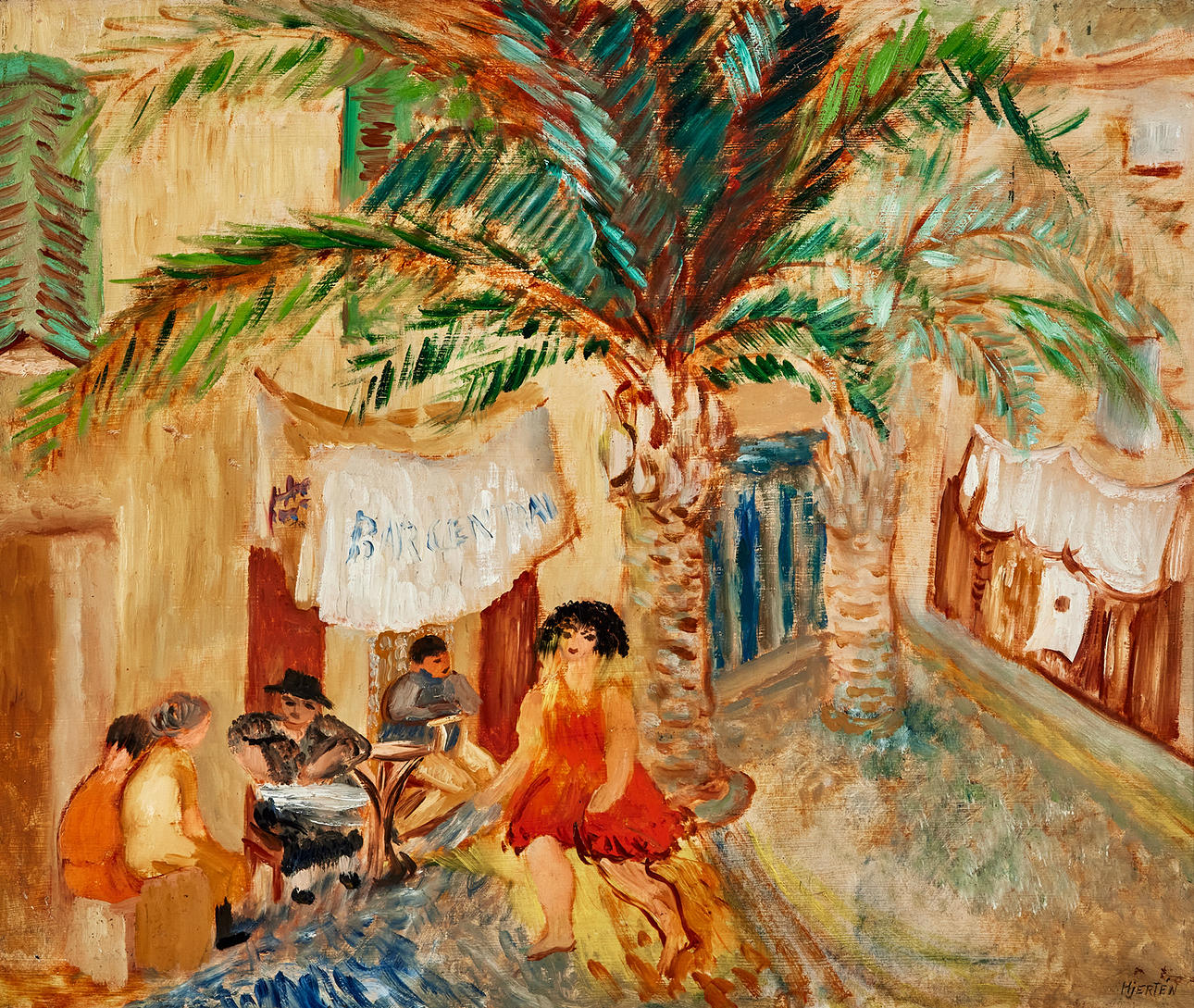 SIGRID HJERTÉN. Coin du midi, oil on canvas, 46 x 55 cm.
