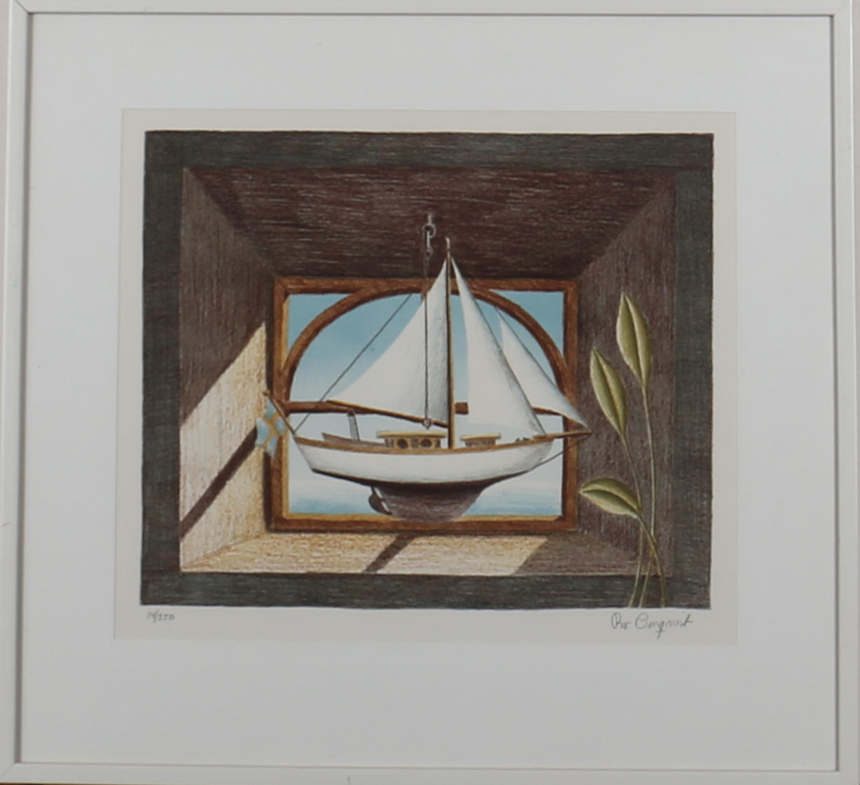 BO CRONQUIST. Segelbåt. Serigrafi. Signerad. 14/250.