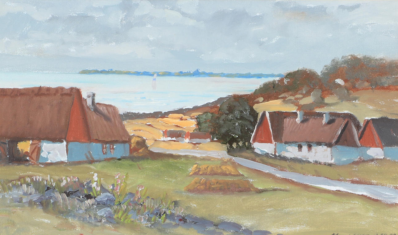 HJALMAR LINDBLOM. "View of Hven", oil on canvas, signed Hj. Lindblom.