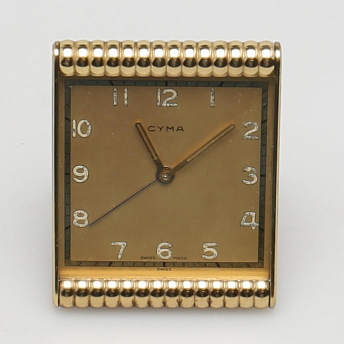 VÄCKARKLOCKA Cyma watch Co Swiss i mässing. Art Deco.