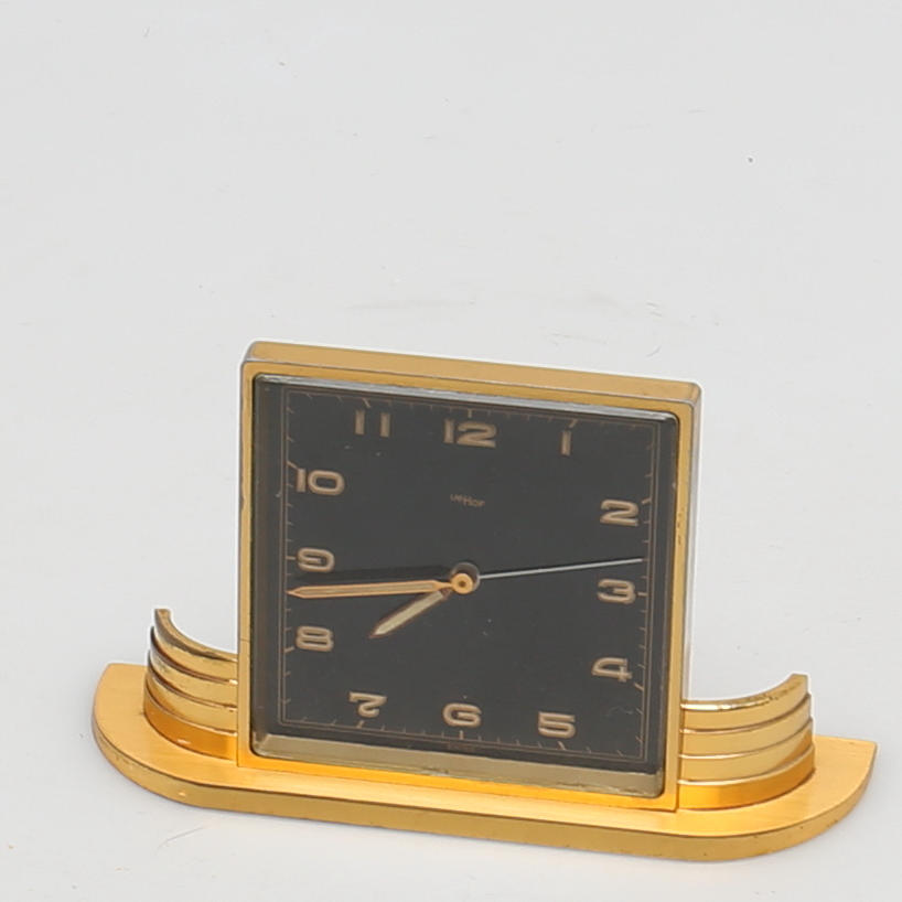 VÄCKARKLOCKA IM-Hof, Art Deco, Swiss made.