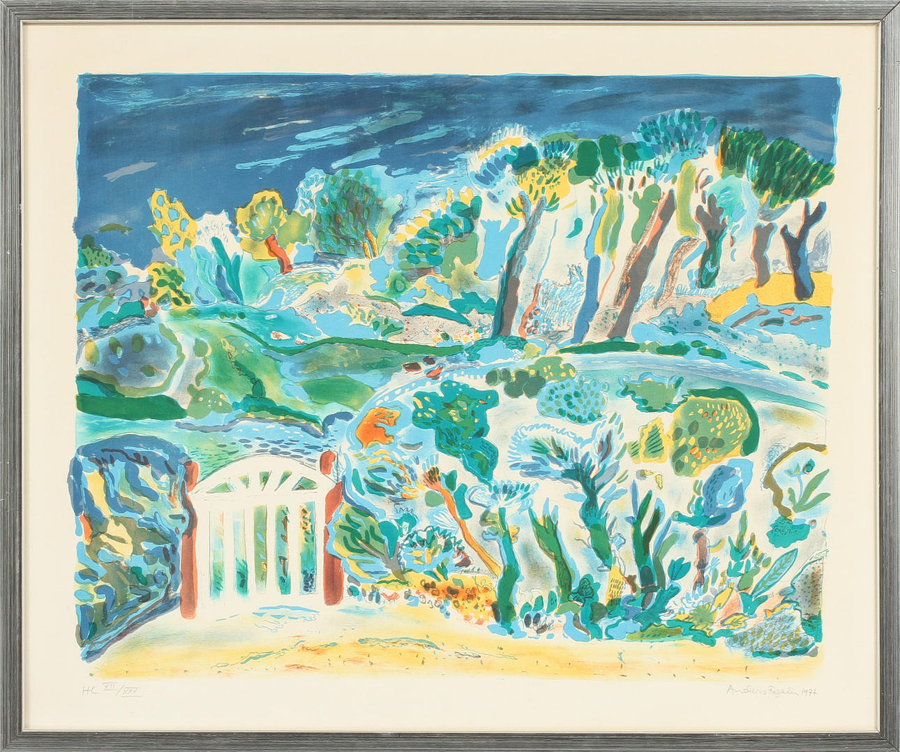 ANDERS FOGELIN. Landskap, färglitografi, signerad och numrerad H.C XII/XXV.