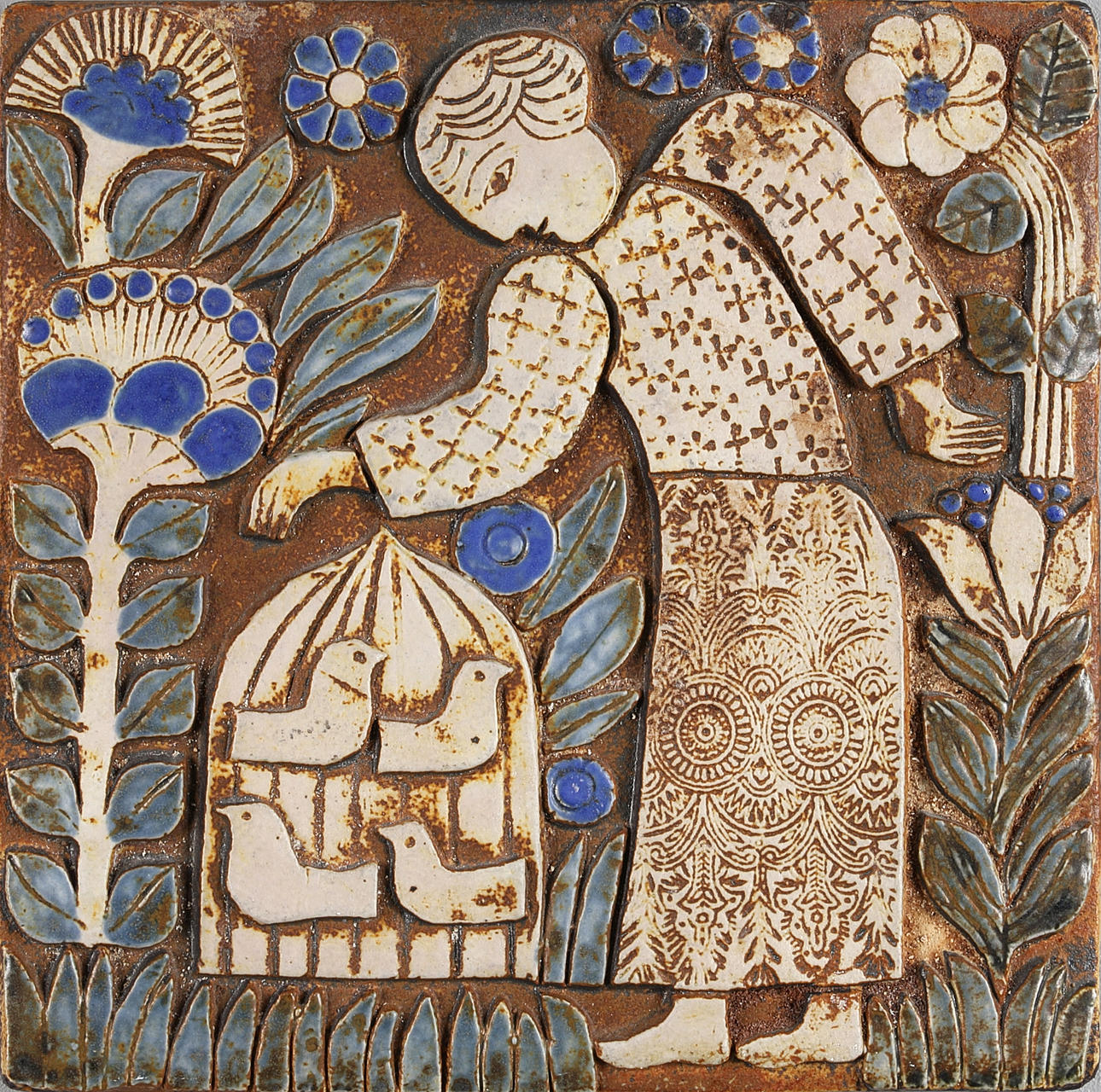 LISA LARSON. Relief, stoneware, Gustavsberg.