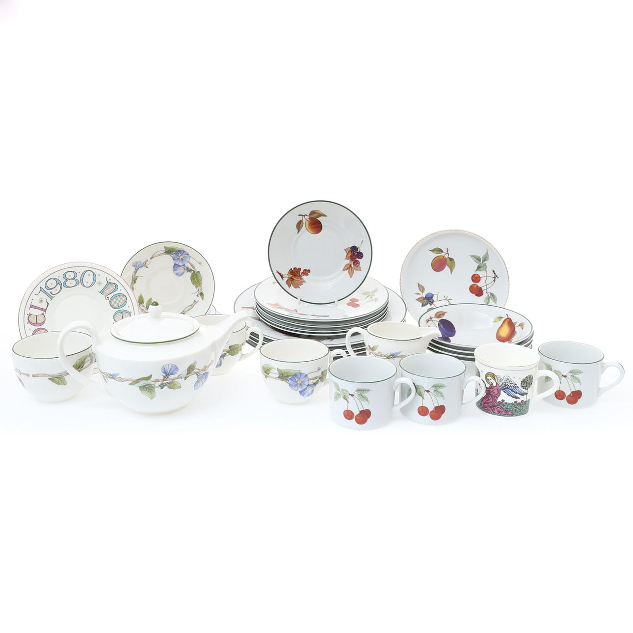 EN KUNGLIG WORCESTER EVESHAM VALE 17-BIT DEL MIDDAGSSERVERING.