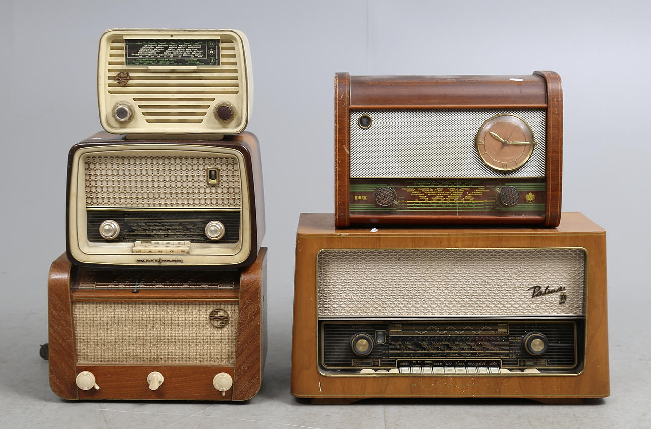 RADIOAPPARATER, 5 st, bl.a Philps, 1940/50-tal.