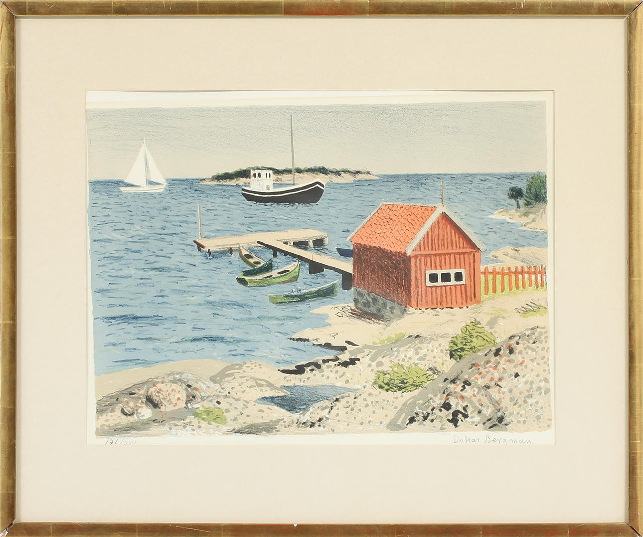 OSKAR BERGMAN. litografier, 2 st, signerade samt numrerade 171/350 och 51/260.