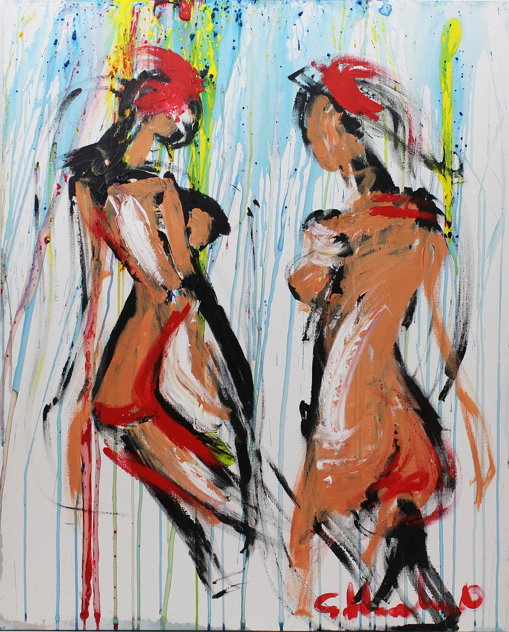 GÖRAN HAUSENKAMP. Modeller. Akryl på duk. Signerad G. Hausenkamp.