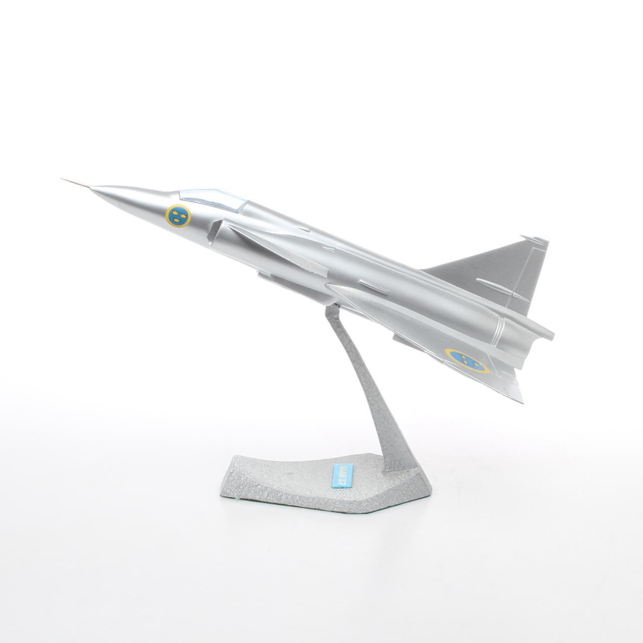 MODELLFLYGPLAN SAAB 37 VIGGEN. PLAST på stativ. 1900-tal.