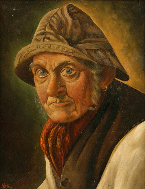 WRILLER. ”Fiskare.” olja/masonit 25,5 x 20 cm L. u. tecken.: Wriller. ram.
