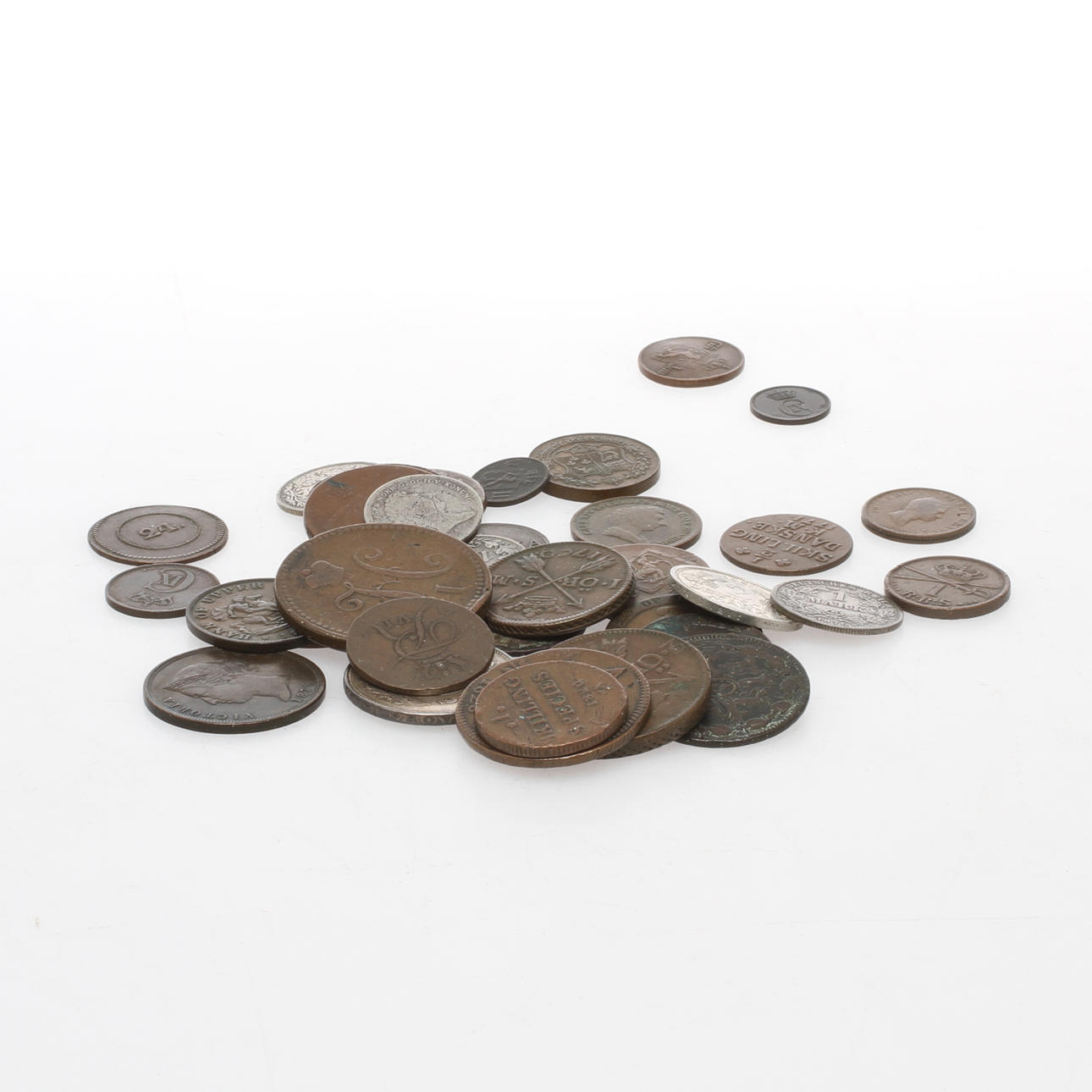 DIVERSE MYNT, silver och koppar, 1700-1900-tal.