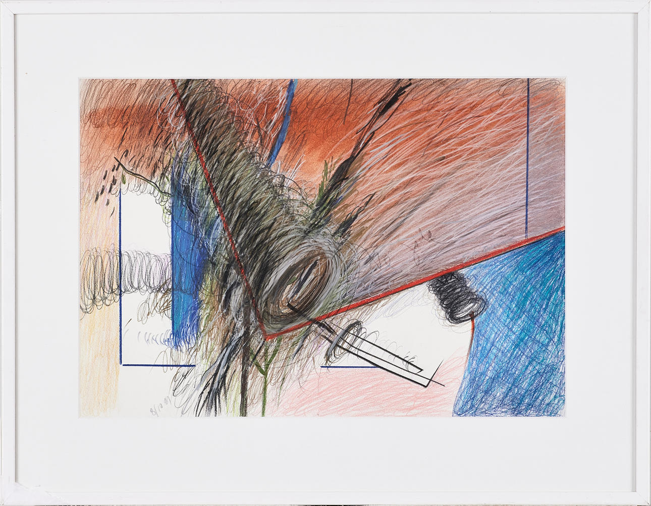 ELBA DAMAST. Komposition, Mischtechnik, signiert.