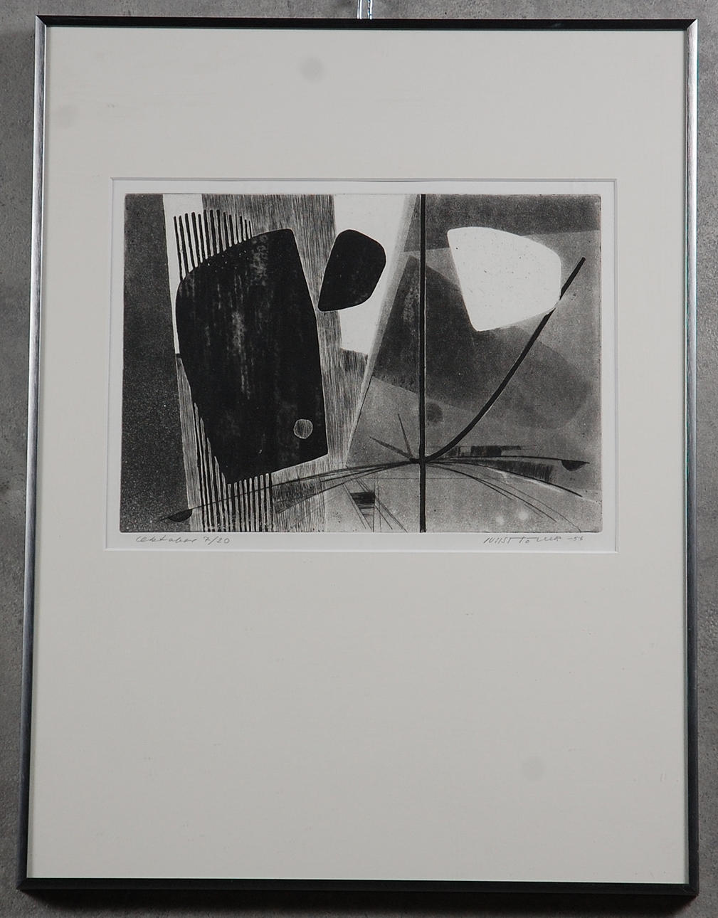 NILS MÖLLER. kopparetsning, signerad, numrerad, 7 /20, daterad -56.