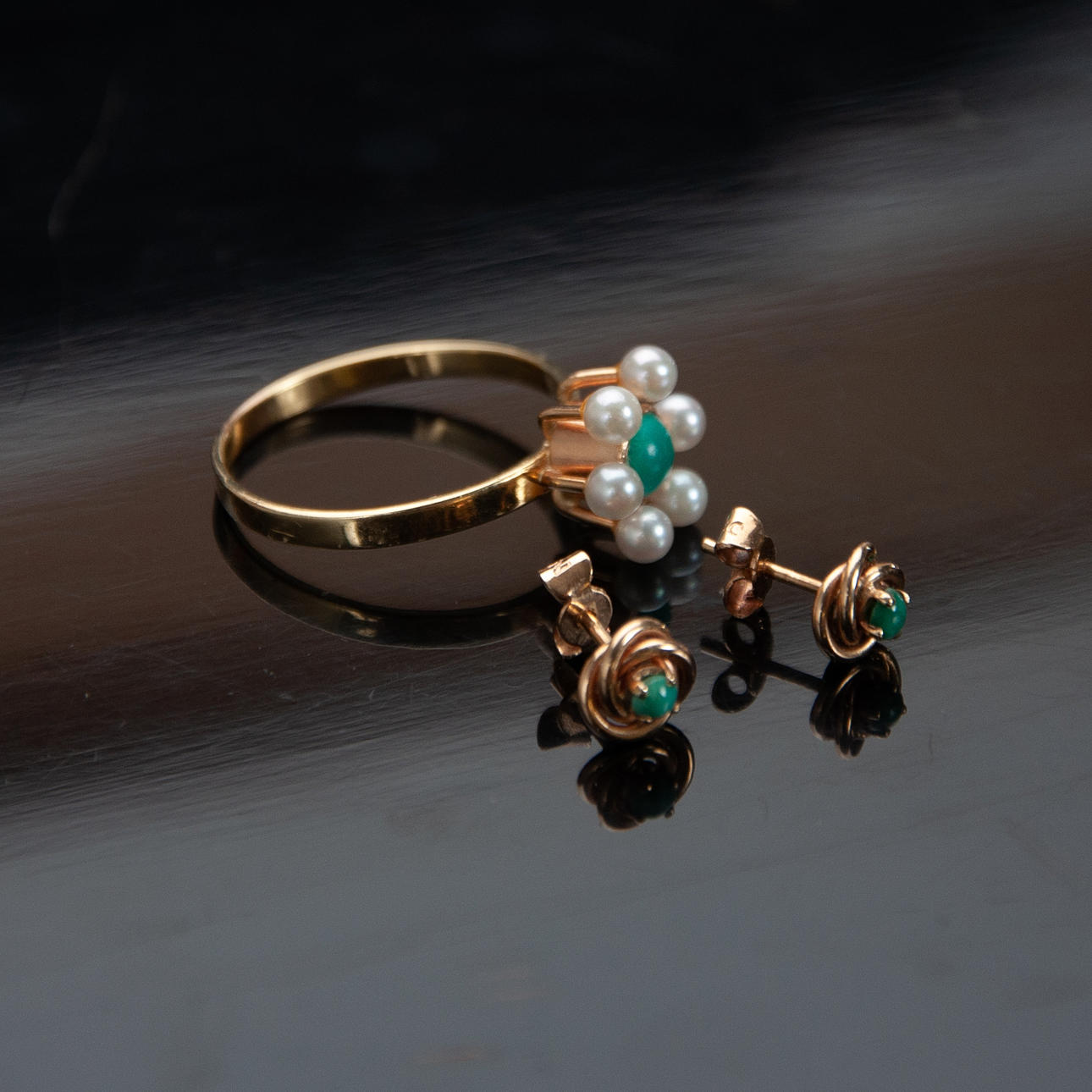 RING and EARRINGS. 3 parts, gold. Jewellery & Gemstones - Jewellery ...